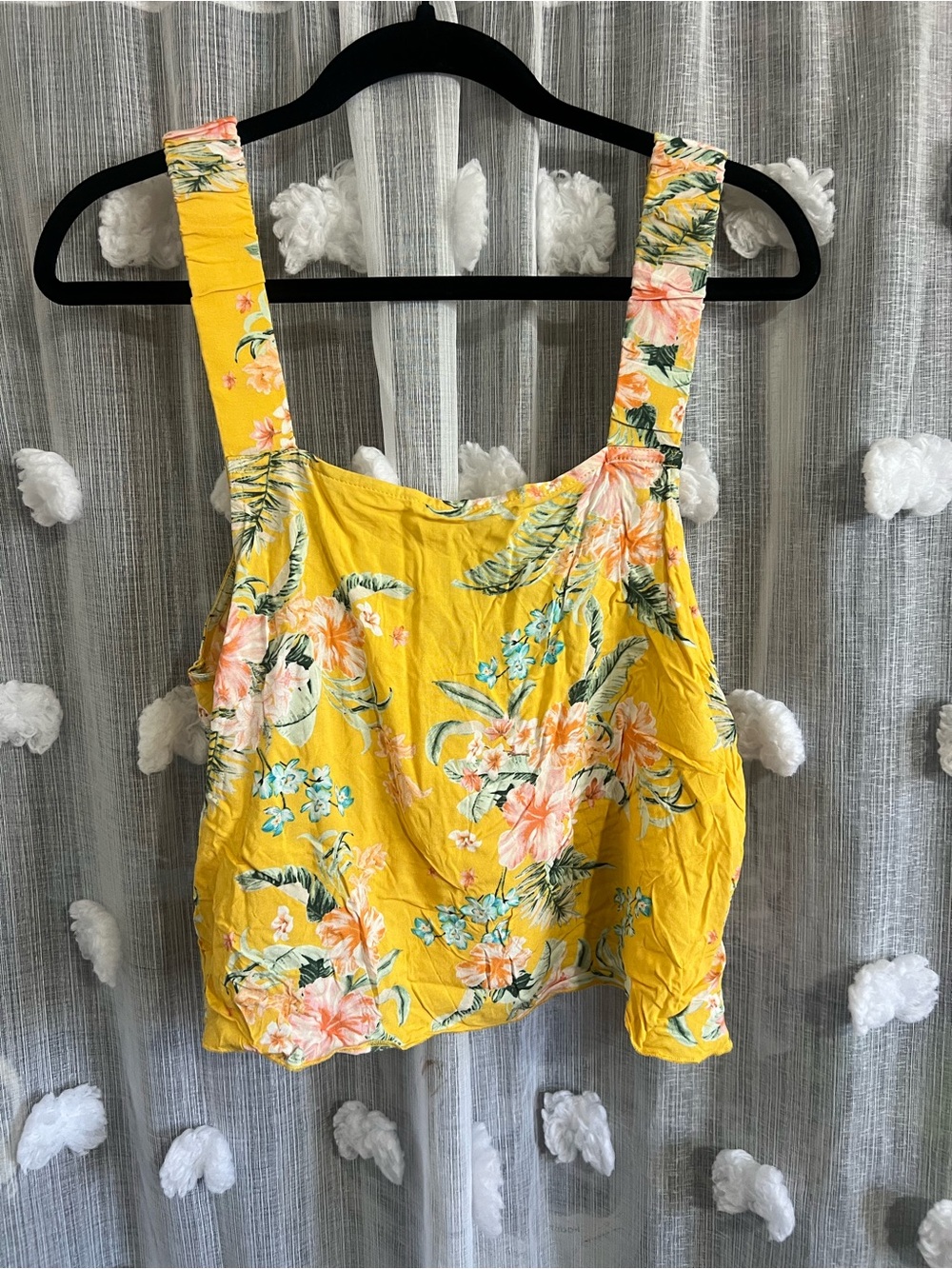 O’Neill Floral Square-Neck Yellow Tank Top